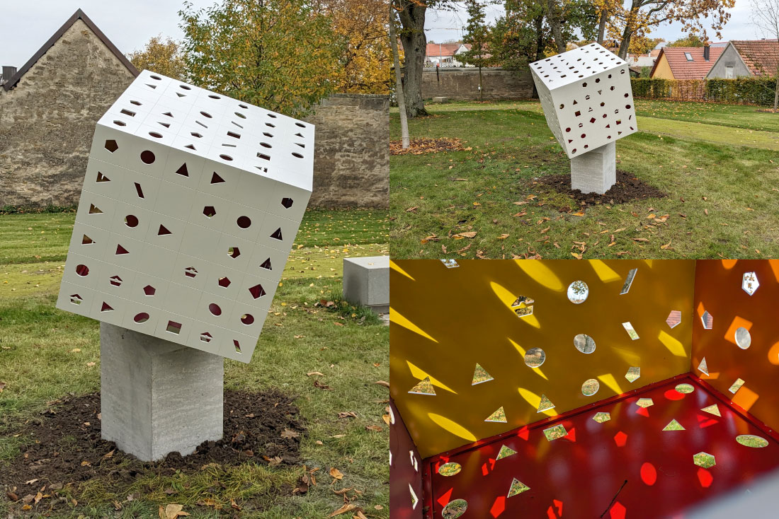 Drei Ansichten des Würfels