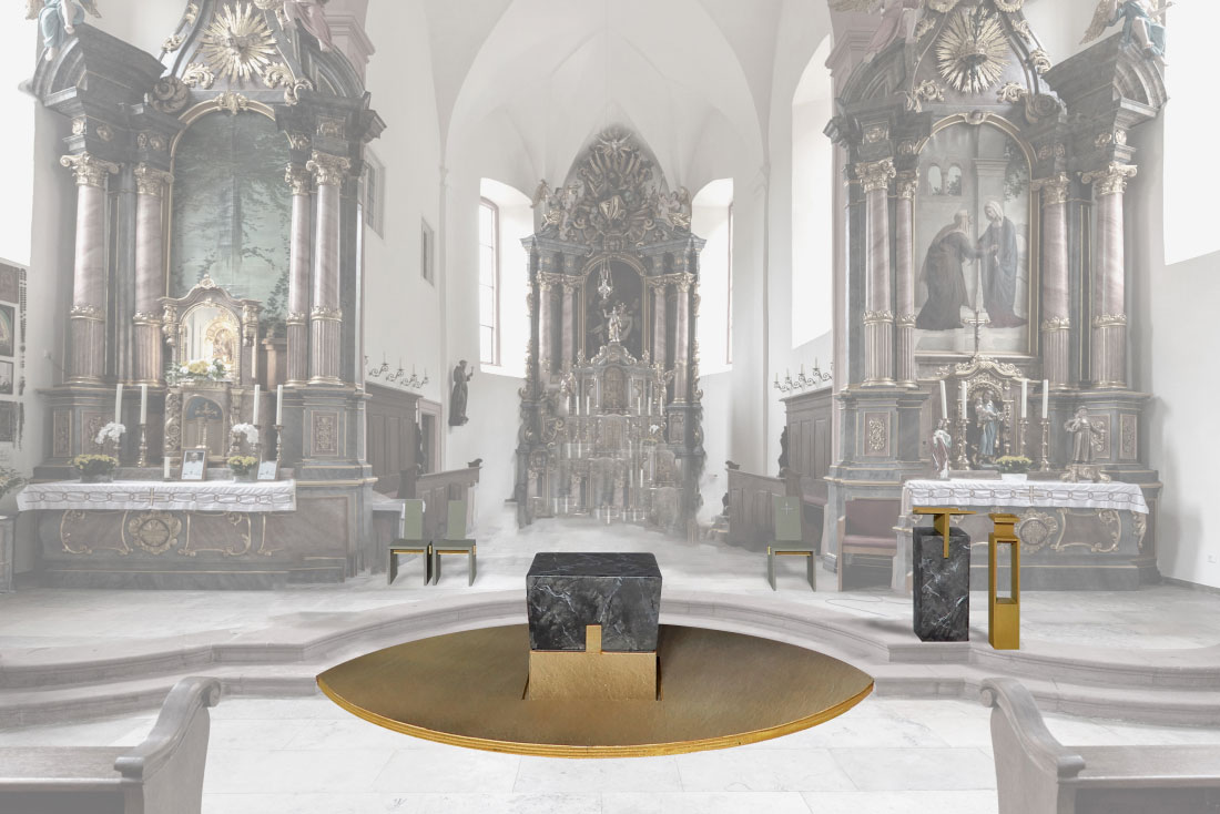 Ansicht des Brunnens im Anschnitt